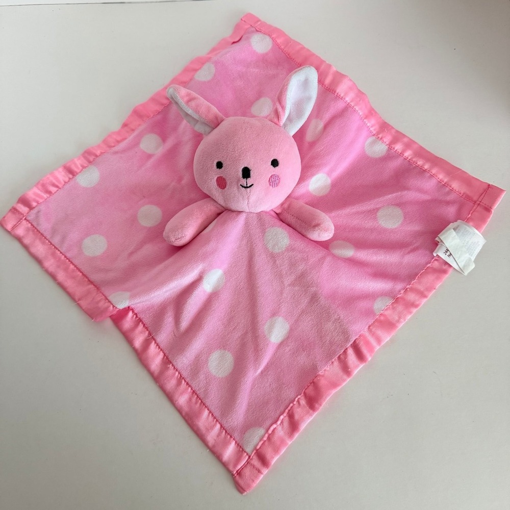 Dream Kids Pink Bunny Polka Dot Lovey Security Blanket